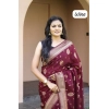 Women's Soft Lichi Silk Printed Saree With Unstitched Blouse 5.5Mtr (Wine) Women's Soft Lichi Silk Printed Saree With Unstitched Blouse 5.5Mtr (Wine)