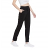 Women's Cotton Solid Elasticated Track Pants (Black)