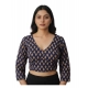 Women's Ajrakh Cotton Printed Halter Neck Padded Blouse (Navy 38 Ready (Self Alterable 36–40)
