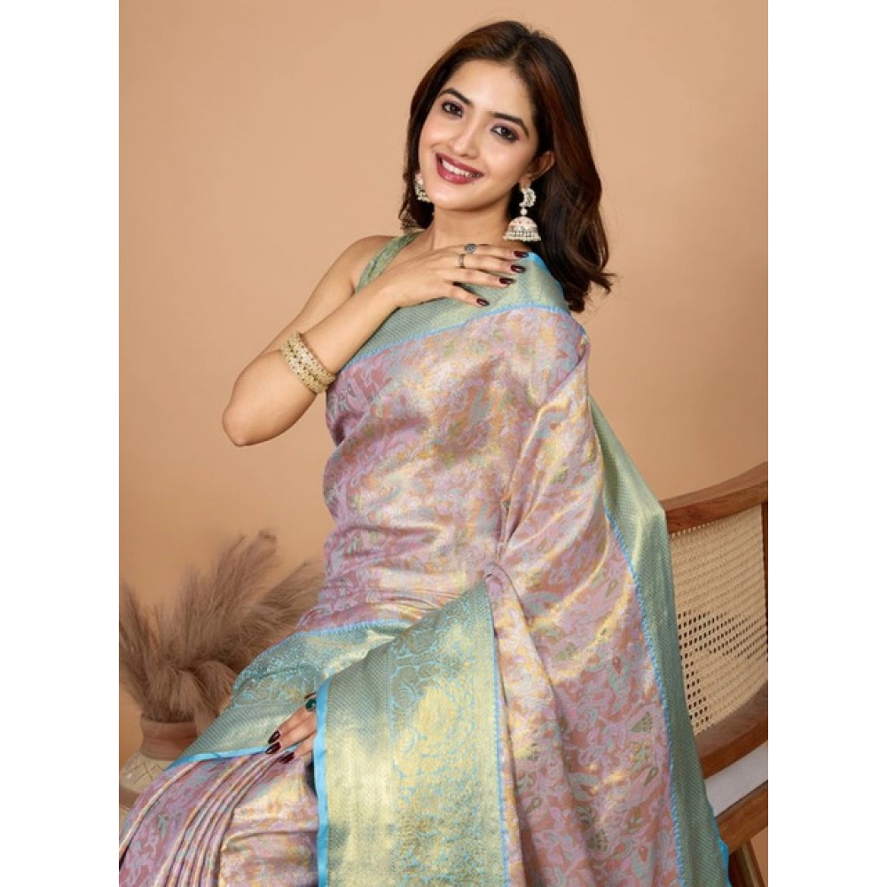 Women's Jacquard Saree With Unstitched Blouse 5.5Mtr (Multicolor) Women's Jacquard Saree With Unstitched Blouse 5.5Mtr (Multicolor)