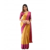Women's Soft Lichi Silk Printed Saree With Unstitched Blouse 5.5Mtr (Mustard ) Women's Soft Lichi Silk Printed Saree With Unstitched Blouse 5.5Mtr (Mustard )