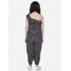 Girl's Polyester Moss Floral Sleeveless Jumpsuit (Multicolor)