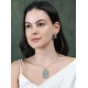 Women's Brass Silver Plated Pendant Set (Turquoise)