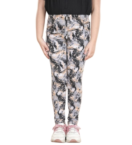 Girl's Cotton Lycra Floral Elasticated Jeggings (Multicolor) Girl's Cotton Lycra Floral Elasticated Jeggings (Multicolor)