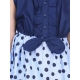 Girl's Denim Polka Sleeveless Dress (Blue) Girl's Denim Polka Sleeveless Dress (Blue)