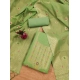 Women's Banarasi Silk Printed Unstitched Salwar Suit Material With Dupatta (Pista, 3Mtrs)