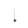 Women's Brass Silver Plated Pendant Set (Blue)