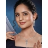Women's Brass Silver Plated Necklace set (Silver)
