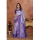 Women's Banarasi Silk Jaquard Woven Saree With Unstitched Blouse 5.5Mtr (Purple)