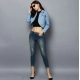Women's Denim Solid 3-4th Sleeves Shrug (Blue)