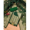Women's Banarasi Silk Printed Unstitched Salwar Suit Material With Dupatta (Bottle Green, 3Mtrs) Women's Banarasi Silk Printed Unstitched Salwar Suit Material With Dupatta (Bottle Green, 3Mtrs)