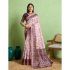 Women's Silk Blend Printed Saree With Unstitched Blouse 5.5Mtr (Grey) Women's Silk Blend Printed Saree With Unstitched Blouse 5.5Mtr (Grey)