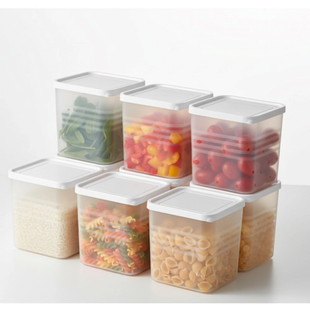 Plastic 6-Pcs Set Food Storage Box Set For Kitchen (Multicolor)