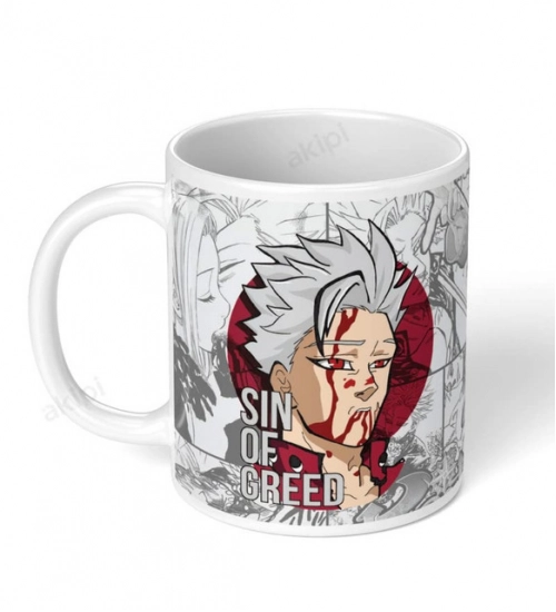 Anime Ban (Sin of Greed) Ceramic Printed Coffee Mug (White)