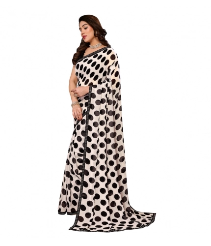 Women's Georgette Printed Saree With Unstitched Blouse 5.5Mtr (Black) Women's Georgette Printed Saree With Unstitched Blouse 5.5Mtr (Black)