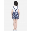 Girl's Rayon Polka Sleeveless Jumpsuit (Blue-Pink)