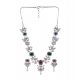 Women's Brass Silver Plated Necklace set (Multicolor)