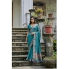 Women's Silk_Blend Butti Pattern Saree With Unstitched Blouse 5.5Mtr (Teal)