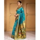 Women's Silk Blend Paithani Saree With Unstitched Blouse 5.5Mtr (Rama)