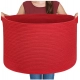 Cotton 14x12 Inch Pack of 1 Storage Basket For Clothes (Red)