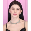 Women's Brass Silver Plated Necklace set (Turquoise)