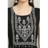 Women's Casual Rayon 3-4th Sleeves Kurti (Black)