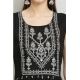 Women's Casual Rayon 3-4th Sleeves Kurti (Black)
