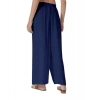 Dropship Women's Casual Rayon Solid Ankle Length Palazzo (Navy Blue , Free Size)
