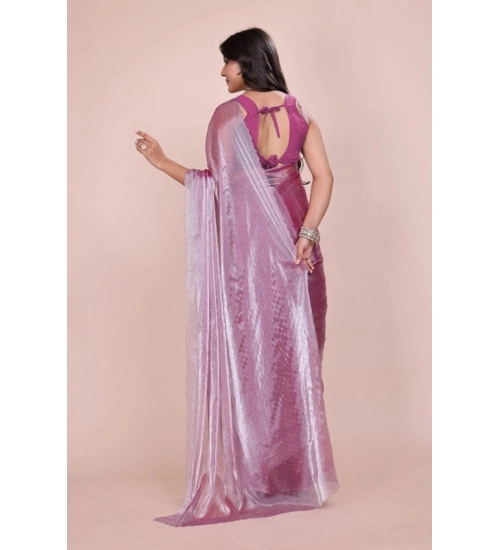 Women's Jimmy choo Embellished Bollywood Saree With Unstitched Blouse 5.5Mtr (Magenta) Women's Jimmy choo Embellished Bollywood Saree With Unstitched Blouse 5.5Mtr (Magenta)