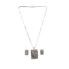 Women's Brass Silver Plated Pendant Set (Multicolor)