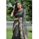 Women's Faux_Tussar Floral Saree With Unstitched Blouse 5.5Mtr (Olive) Women's Faux_Tussar Floral Saree With Unstitched Blouse 5.5Mtr (Olive)