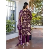 Women's Cotton Blend Printed Kurti With Pant Dupatta Set (Purple) Women's Cotton Blend Printed Kurti With Pant Dupatta Set (Purple)