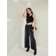 Women's Denim Lycra Solid Sleeveless Top (Black) Women's Denim Lycra Solid Sleeveless Top (Black)