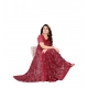 Women's Georgette Printed Saree With Unstitched Blouse 5.5Mtr (Red)