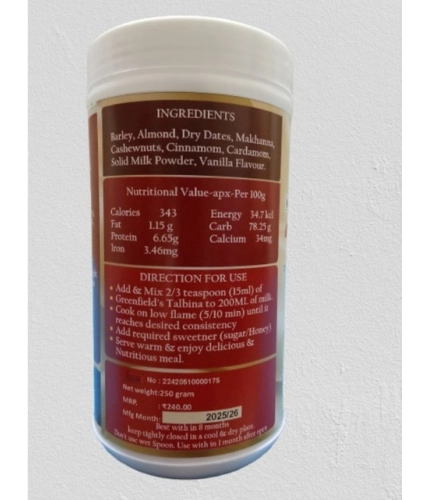 Greenfield'S Talbina Roasted Barley With Powdered Dry Fruit (250GM)