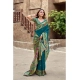 Women's Silk Blend Woven Saree With Unstitched Blouse 5.5 Mtr (Teal)