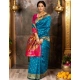 Women's Silk Blend Zari Woven Saree With Unstitched Blouse 5.5Mtr (Aqua)