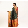 Women's Faux_Banarasi Woven Motifs Saree With Unstitched Blouse 5.5Mtr (Dark_Green)