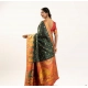Women's Faux_Banarasi Woven Motifs Saree With Unstitched Blouse 5.5Mtr (Dark_Green)