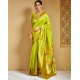 Women's Silk Blend Woven Saree With Unstitched Blouse 5.5Mtr (Lime-Green) Women's Silk Blend Woven Saree With Unstitched Blouse 5.5Mtr (Lime-Green)