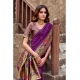 Women's Silk Blend Woven Saree With Unstitched Blouse 5.5 Mtr (Purple)