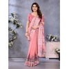 Women's Linen Cotton Printed Saree With Unstitched Blouse 5.5Mtr (Peach) Women's Linen Cotton Printed Saree With Unstitched Blouse 5.5Mtr (Peach)