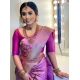 Women's Litchi silk Printed Saree With Unstitched Blouse (Pink) Women's Litchi silk Printed Saree With Unstitched Blouse (Pink)