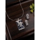 Women's Brass Silver Plated Pendant Set (Blue) Women's Brass Silver Plated Pendant Set (Blue)