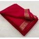 Women's Crepe Chit Pallu Solid Saree With Unstitched Blouse 5.5Mtr (Red) Women's Crepe Chit Pallu Solid Saree With Unstitched Blouse 5.5Mtr (Red)