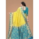 Women's Litchi silk Printed Saree With Unstitched Blouse (Yellow) Women's Litchi silk Printed Saree With Unstitched Blouse (Yellow)