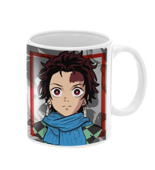 Anime Kamado Tanjiro Ceramic Printed Coffee Mug (White)