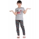 Girl's Cotton Hosiery Printed Night Suit Set (Grey-Red) Girl's Cotton Hosiery Printed Night Suit Set (Grey-Red)