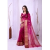 Women's Organza jacquard Embellished Saree With Unstitched Blouse 5.5Mtr (Pink) Women's Organza jacquard Embellished Saree With Unstitched Blouse 5.5Mtr (Pink)