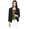 Women's Polyester Solid Long Sleeves Blazer (Black)